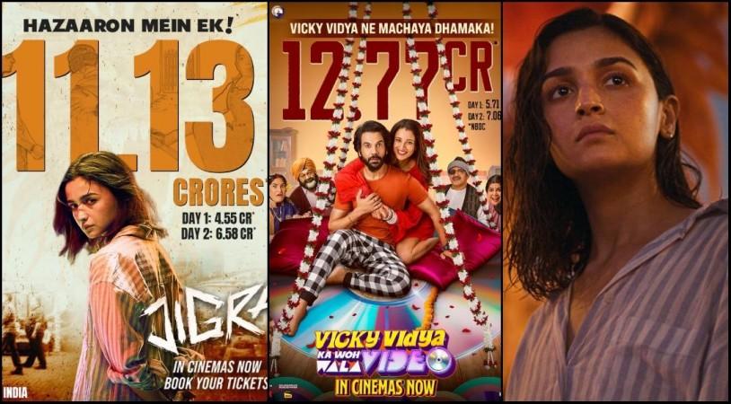 Jigra earns Rs 6.75 crore marking Alia Bhatt's lowest opening in 10 years Rajkummar Rao's Vicky Vidya Ka Woh Wala Video mints Rs 12 crore Jigra earns Rs 6.75 crore marking Alia Bhatt's lowest opening in 10 years Rajkummar Rao's Vicky Vidya Ka Woh Wala Video mints Rs 12 crore