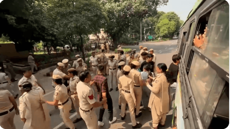Activists of Ladakh detained by cops at Delhi Sonam Wangchuk