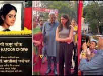 Khushi Kapoor cries, avoids seeing her mother's portrait as she inaugurates late Sridevi Kapoor Chowk in Mumbai with her father Boney Kapoor