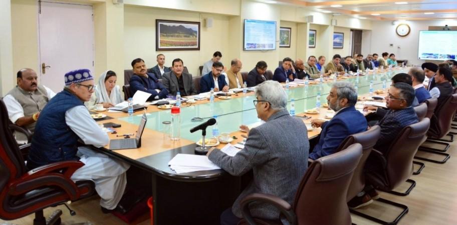 Chief Minister of J&K Omar Abdullah chairing a meeting at Srinagar Omar Abdullah