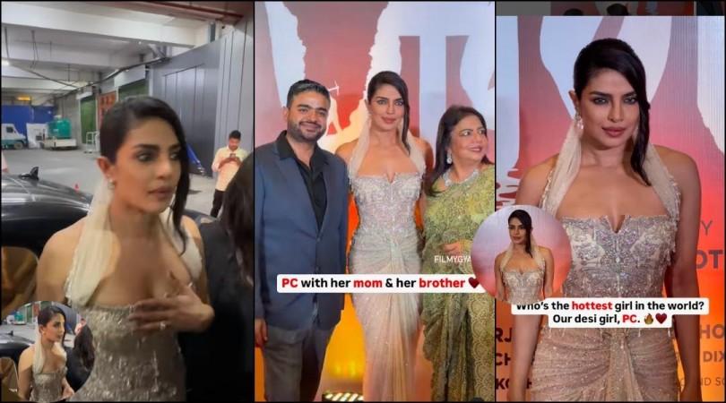 'Looks uncomfortable, tight fitted': Priyanka Chopra opts for off-shoulder shimmery gown at Paani event [reactions]