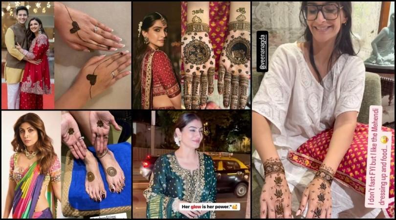 'I don't fast, I like food': Sonam Kapoor flaunts mehndi, Shilpa Shetty shares sneak peek of special  sargi [Videos]