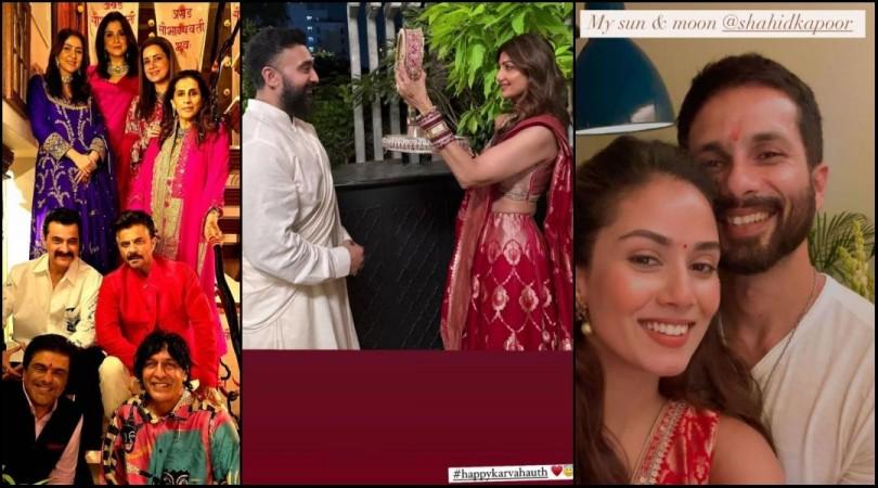 celebs at sunita kapoor's house for karwa Chauth's puja celebs at sunita kapoor's house for karwa Chauth's puja