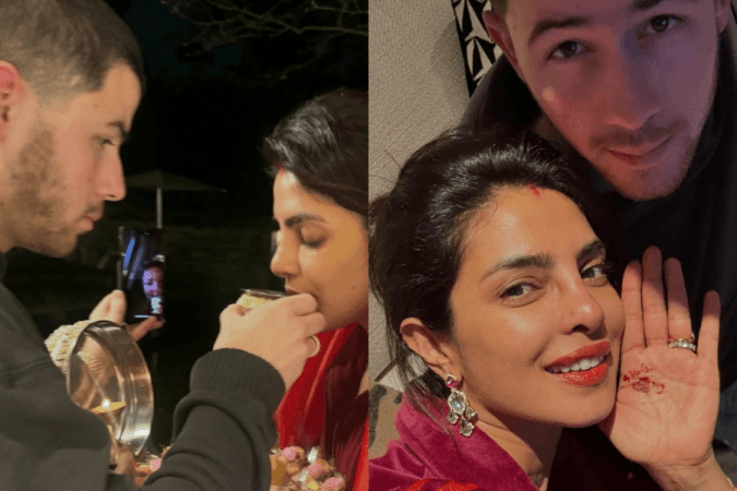 Priyanka Chopra and Nick Jonas Karwa Chauth Priyanka Chopra and Nick Jonas Karwa Chauth