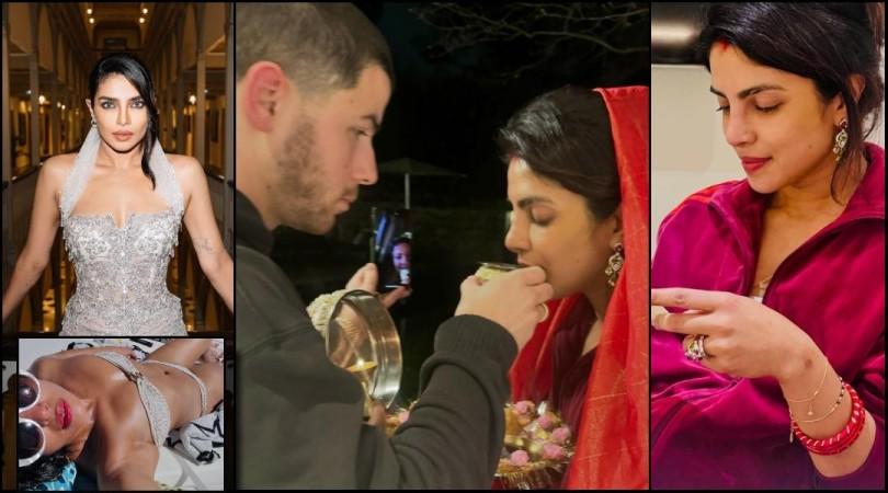 'Her original jawline is back?': Netizens notice as Priyanka Chopra edited pics with face fat while celebrating Karwa Chauth in red tracksuit with Nick Jonas 'Her original jawline is back?': Netizens notice as Priyanka Chopra edited pics with face fat while celebrating Karwa Chauth in red tracksuit with Nick Jonas