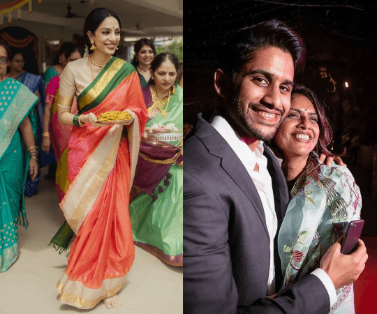 Sobhita radiated sheer grace and elegance in a very special silk saree for her pre-wedding festivities. Sobhita Dhulipala first pre-wedding ceremony