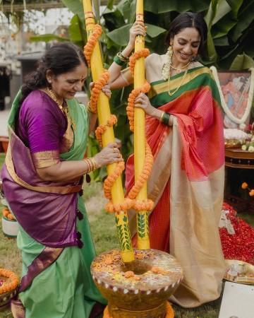 From her hair to her makeup to her sartorial choice, everything can be labelled as perfection. Sobhita Dhulipala first pre-wedding ceremony