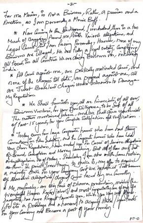 Sukesh-Jacqueline-Karan letter 2
