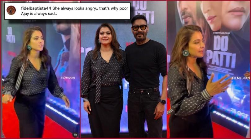 'Why is she always angry, grumpy?':Kajol avoids paps hurriedly rushes to her car; poses with Ajay Devgn at Do Patti screening [reactions]