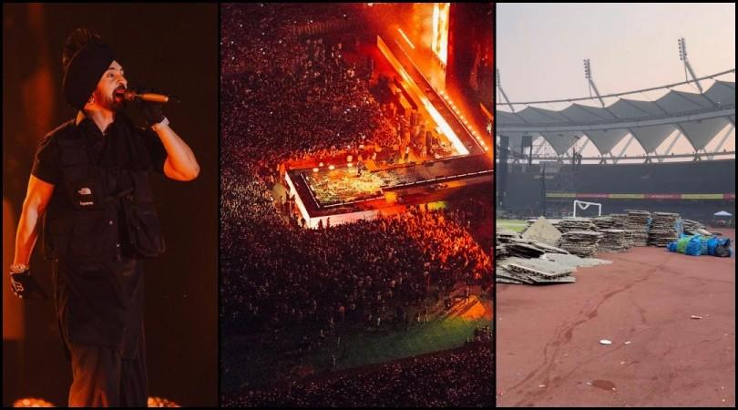 'Alcohol bottles, broken benches, garbage': Fans litter ground during Diljit Dosanjh's concert at Delhi [Visuals]