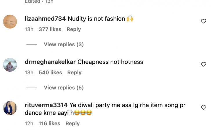 'Vulgar, cringe': Avneet Kaur criticised for wearing navy blue bralette, thigh-high slit skirt for Diwali bash 'Vulgar, cringe': Avneet Kaur criticised for wearing navy blue bralette, thigh-high slit skirt for Diwali bash