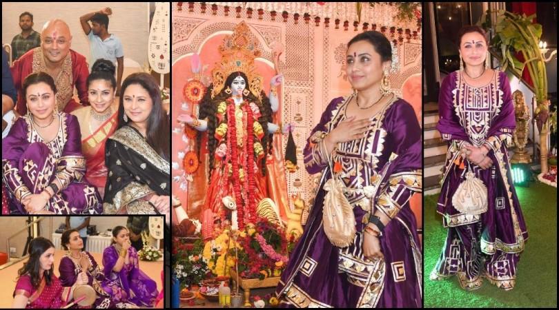 'Looks dull, old': Rani Mukerji wears purple sharara suit; flaunts mangalsutra, shakha pola as she offers prayers to Goddess Kali [Reactions]