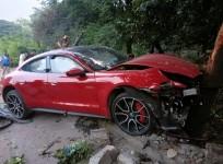 Speeding Porsche crashes into KBR Park fence in Hyderabad