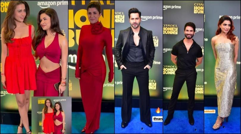 Citadel Honey Bunny premier: Samantha shines in silver; Tejasswi and Nimrit look red hot; Varun Dhawan, Arjun, and Shahid Kapoor slay in black [Best-Worst dressed]