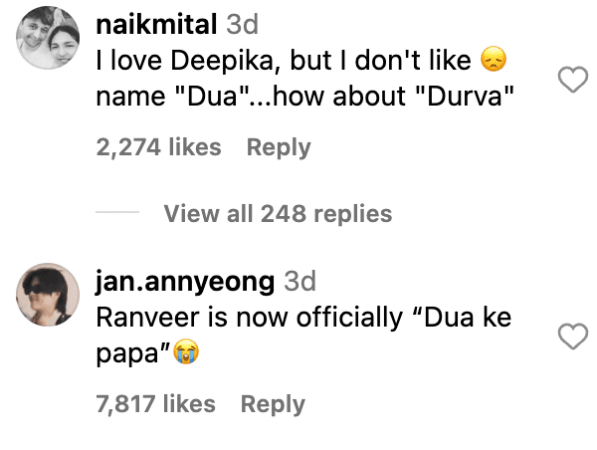 'Why not Prarthna?: Deepika Padukone and Ranveer Singh slammed for naming their daughter 'Dua' 'Why not Prarthna?: Deepika Padukone and Ranveer Singh slammed for naming their daughter 'Dua'