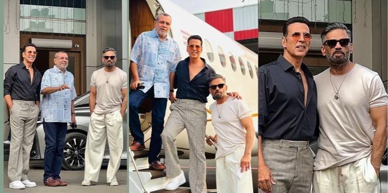 Suniel shares pictures with Akshay, Paresh Rawal: Dhoom Dhadaka Orchestra is back