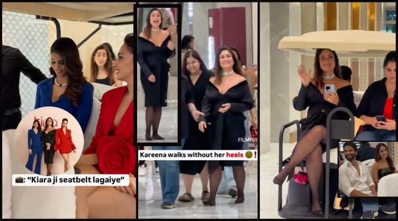 'Why aren't they walking?': Kareena Kapoor, Shahid Kapoor, Mira Rajput, Suhana Khan, Kiara, Tripti take buggy ride inside mall to reach venue