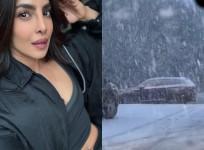 Priyanka Chopra braves heavy snowfall to reach base camp