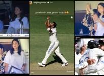 Anushka Sharma cheers for Virat Kohli, Sanjana Ganesan claps for Jasprit Bumrah as they watch India vs Australia Test at Perth