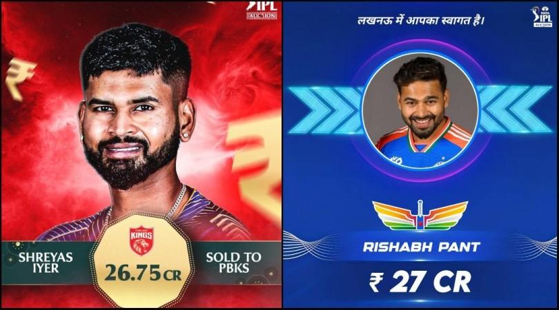 IPL Auction 2025: Rishabh Pant in LSG for Rs 27 crore to LSG; PBKS signs Shreyas Iyer in Rs 26.75 crore, Venkatesh Iyer in KKR for Rs. 23.75 crore [Full list]