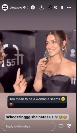 'He's too mean to be a woman': Kriti Sanon reacts to Diet Sabya criticising her look 'He's too mean to be a woman': Kriti Sanon reacts to Diet Sabya criticising her look