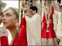 Aditi Rao Hydari exudes radiance in Sabyasachi red lehenga for her second wedding with Siddharth at Alila Fort Bishangarh in Rajasthan