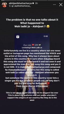 'Why is it always about actors…? Angry Abhijeet Bhattacharya slams media for not crediting him for SRK's Woh Ladki Jo song after Dua Lipa's mashup performance 'Why is it always about actors…? Angry Abhijeet Bhattacharya slams media for not crediting him for SRK's Woh Ladki Jo song after Dua Lipa's mashup performance
