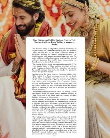 Akkineni family has just released the official statement announcing the marriage of Naga Chaitanya and Sobhita Dhulipala Akkineni family has just released the official statement announcing the marriage of Naga Chaitanya and Sobhita Dhulipala