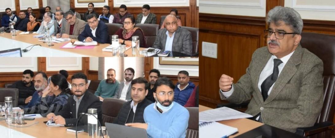J&K Chief Secretary Atal Dullo charing a meeting at Jammu J&K Chief Secretary