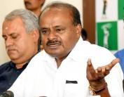 Union Minister HD Kumaraswamy addresses a press conference