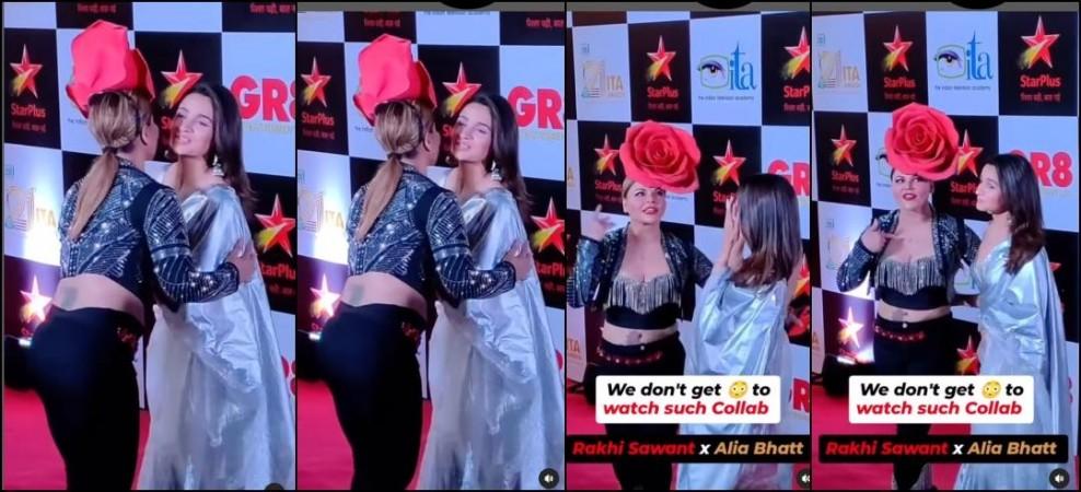 She's my star, love her: Rakhi Sawant kisses Alia Bhatt, latter hugs her as they pose at red carpet [Throwback viral video]