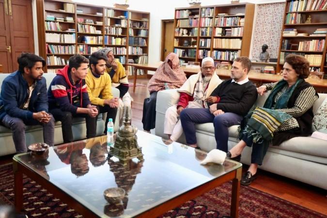 Blocked from Sambhal, Rahul Gandhi, Priyanka meet victims' families in Delhi