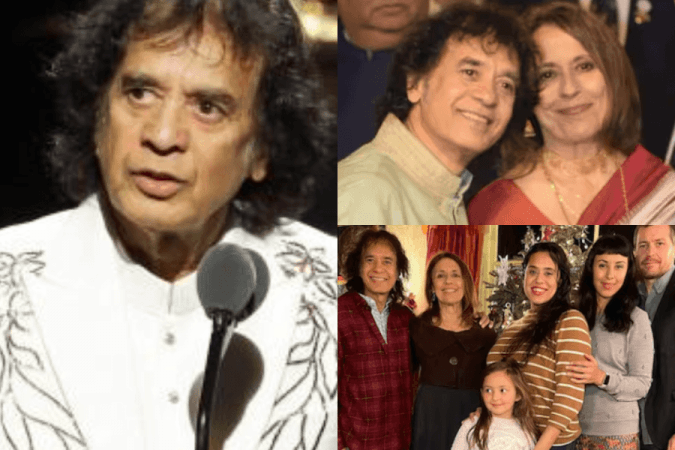 Zakir Hussain with wife and family Zakir Hussain with wife and family