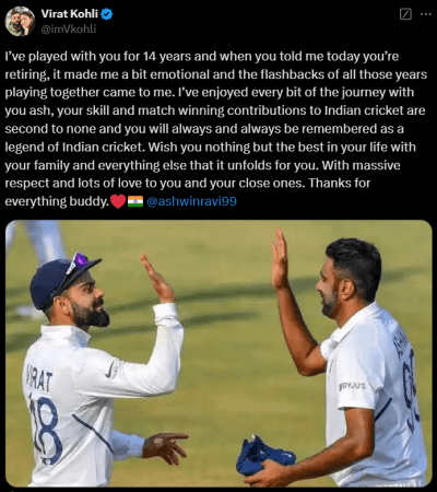 Spinner R Ashwin retires from international cricket; to play for CSK in IPL 2025; Virat, Rohit react Spinner R Ashwin retires from international cricket; to play for CSK in IPL 2025; Virat, Rohit react