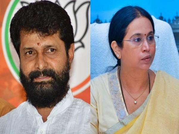 C.T. Ravi (left) and Laxmi Hebbalkar (right)