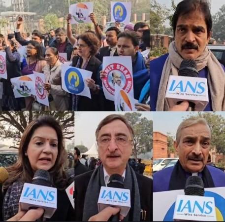 INDIA bloc stages protest march against HM Shah; slams BJP's 'diversion tactics'