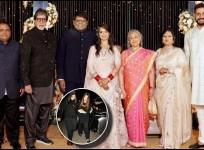 Jaya Bachchan smiles as she poses with Amitabh Bachchan, Abhishek Bachchan at wedding reception; Aishwarya – Aradhya skip