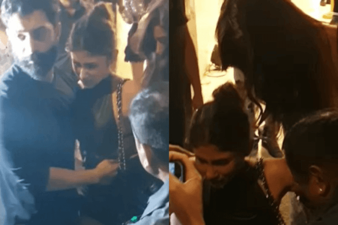 Mouni Roy falls down after New Year party with Disha Patani