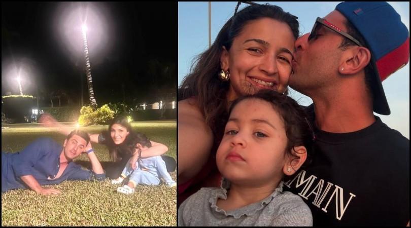 Of Cuddles, cuteness':Ranbir Kapoor kisses Alia Bhatt; Raha looks grumpy as they ring in New Year in Thailand [Pics]