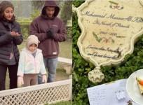 Soha, Kunal, Inaaya at Mansur Ali Khan's grave