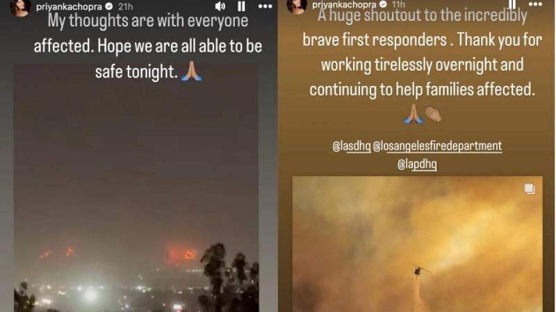 Insane, scary': Nora Fatehi leaves for India amid LA fire; Priyanka Chopra shares California wildfire videos - IBTimes India