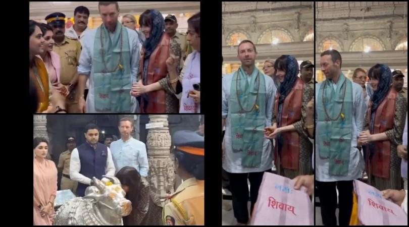 Chris Martin, Dakota Johnson seeks blessings at Babulnath Temple in Mumbai; actor whispers wishes in Lord Nandi's ears [Watch]