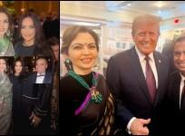 Mukesh Ambani exudes royalty in sleek black tuxedo, Nita Ambani dazzles in saree and diamonds at Donald Trump's candlelight dinner