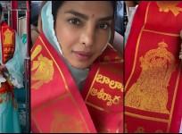 Priyanka Chopra covers her head with dupatta as she Prays at Chilkur Balaji Temple ahead of commencing shoot for SS Rajamouli's next