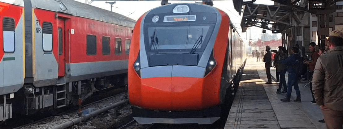 Especially designed Vande Bharat Express destined to run between Katra and Srinagar for its inaugural run arrived at Jammu on Friday. Vande Bharat