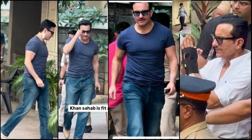 Hand Bandage Gone?: Saif Ali Khan steps out without Bandage for first time since knife attack, Kareena Kapoor avoids paps Hand Bandage Gone?: Saif Ali Khan steps out without Bandage for first time since knife attack, Kareena Kapoor avoids paps