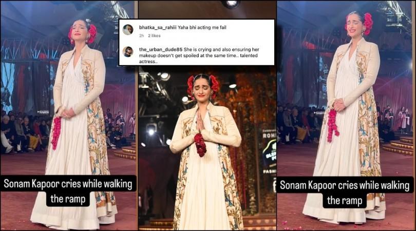Terrible over-acting, fake: Sonam Kapoor slammed for crying inconsolably on the runway while paying tribute to Rohit Bal Terrible over-acting, fake: Sonam Kapoor slammed for crying inconsolably on the runway while paying tribute to Rohit Bal
