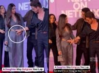 Shah Rukh Khan fixing Suhana Khan's outfit
