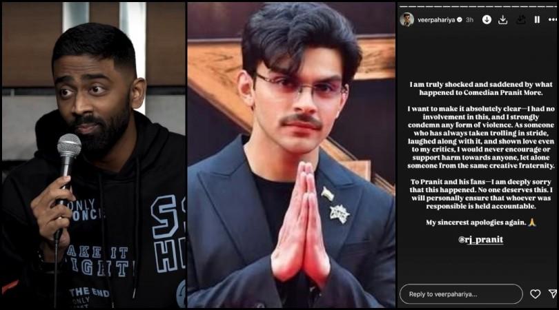 'Sorry This Happened, But I Wasn't Involved': Veer Pahariya apologises after Comedian Pranit More claims He Was Attacked for making Jokes on Veer 'Sorry This Happened, But I Wasn't Involved': Veer Pahariya apologises after Comedian Pranit More claims He Was Attacked for making Jokes on Veer