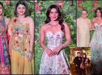 Desi girl Priyanka Chopra stuns in ivory gown; cousin Mannara Chopra, Nick Jonas's parents attend Siddharth Chopra's sangeet ceremony; Parineeti Chopra skips